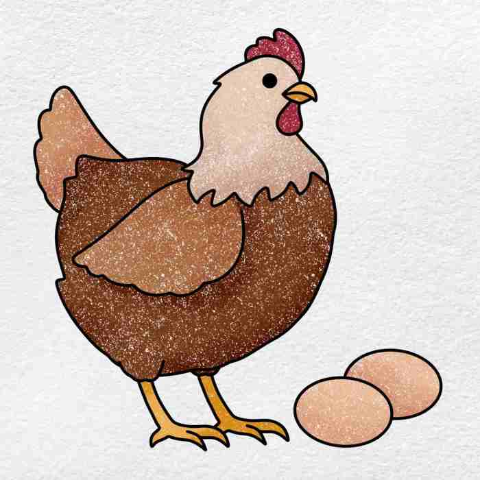 Cara Menggambar Ayam Betina, Panduan Langkah demi Langkah